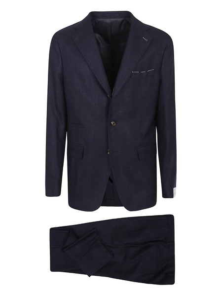  Eleventy Traje Texturizado Con Botones - Azul 