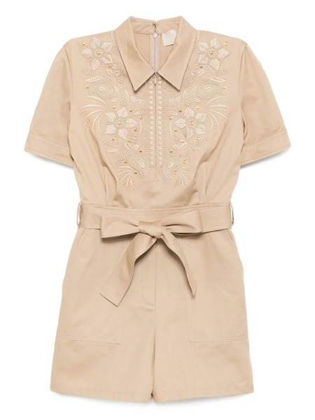  Elie Saab Mono Con Bordado - Neutro 