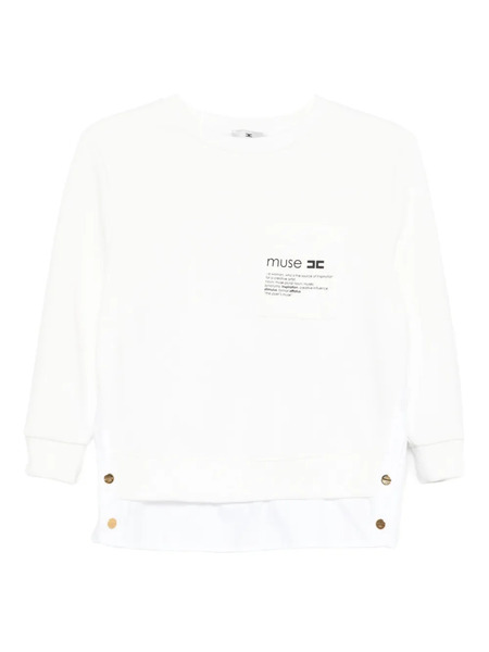  Elisabetta Franchi Sudadera Con Bolsillo - Blanco 