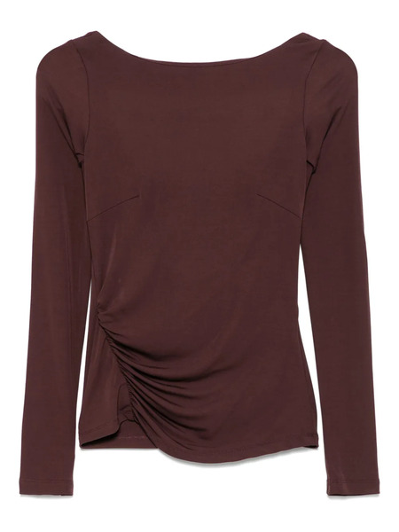  Elisabetta Franchi Top Drapeado - Marrón 