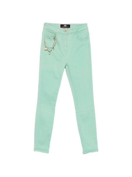  Elisabetta Franchi Vaqueros Con Charm Colgante - Verde 