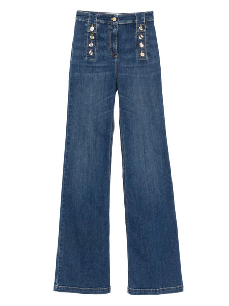  Elisabetta Franchi Vaqueros Con Detalle De Botones - Azul 