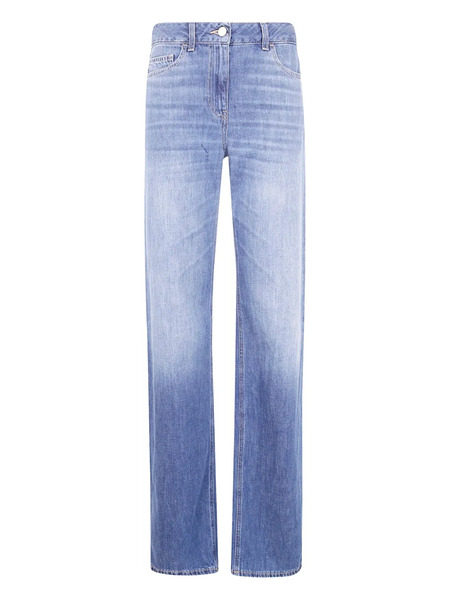  Elisabetta Franchi Vaqueros Con Placa Del Logo - Azul 