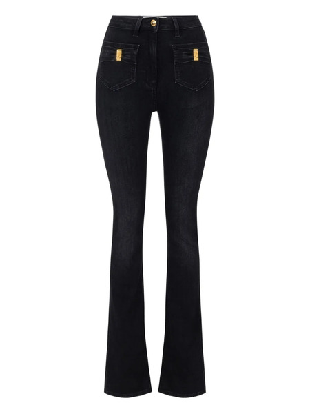  Elisabetta Franchi Vaqueros Con Placa Del Logo - Negro 