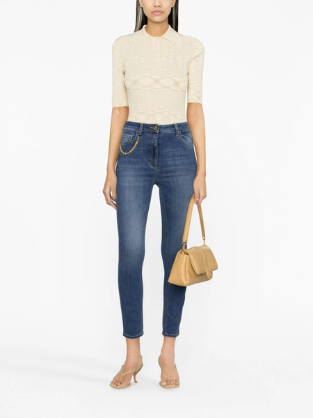  Elisabetta Franchi Vaqueros Skinny Con Cadena - Azul 