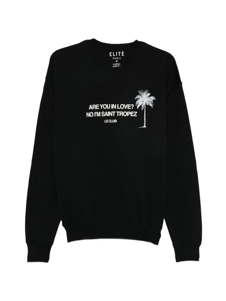  Elite Sudadera Con Palmera Estampada - Negro 