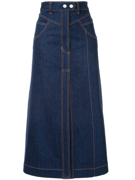  Ellery Falda Vaquera Traffic Con Diseño De Paneles - Azul 