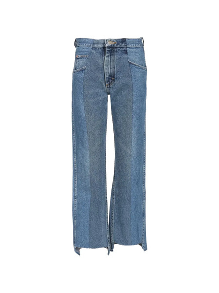  E.l.v. Denim Vaqueros Audry Con Dobladillo Escalonado - Azul 