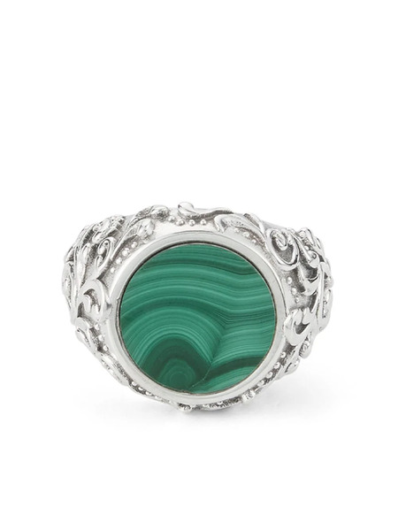  Emanuele Bicocchi Anillo Arabesque Con Malaquita - Plateado 