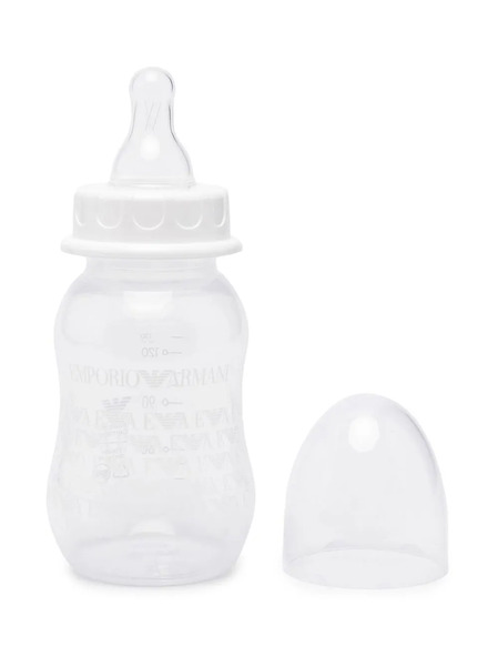  Emporio Armani Kids Biberón Con Logo Estampado - Blanco 