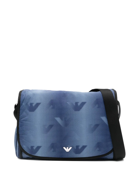  Emporio Armani Kids Bolso Cambiador Con Logo Estampado - Azul 