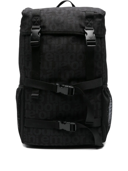  Emporio Armani Kids Mochila Con Logo Estampado - Azul 