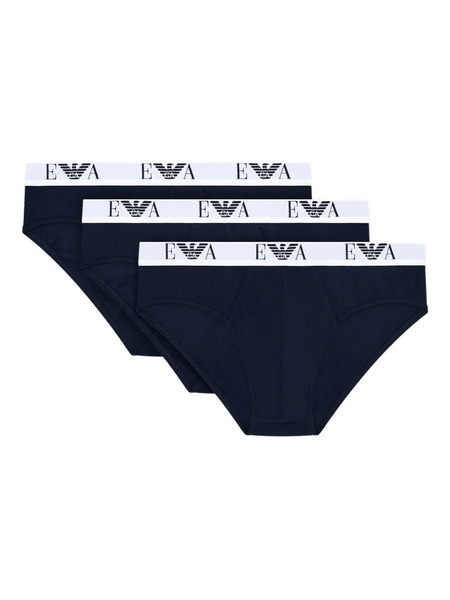  Emporio Armani Pack De Tres Calzoncillos Con Logo - Azul 