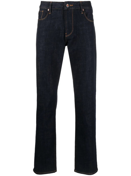  Emporio Armani Vaqueros Rectos Con Efecto Lavado - Azul 