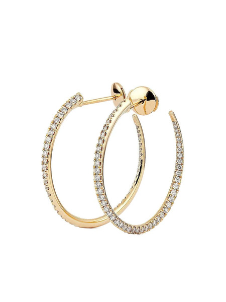  Engelbert Pendientes Twisted Creoles En Oro Amarillo De 18 Ct Con Diamantes - Dorado 