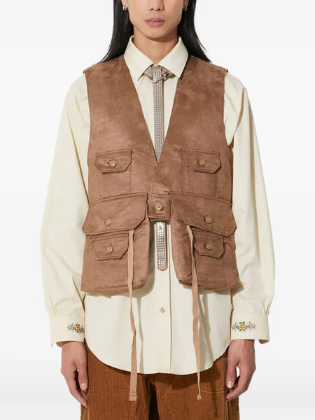  Engineered Garments Chaleco Con Múltiples Bolsillos - Marrón 