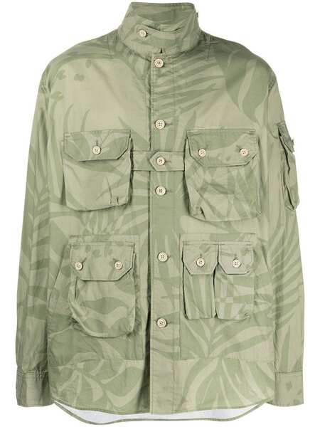  Engineered Garments Sobrecamisa Explorer Con Hojas Estampadas - Verde 