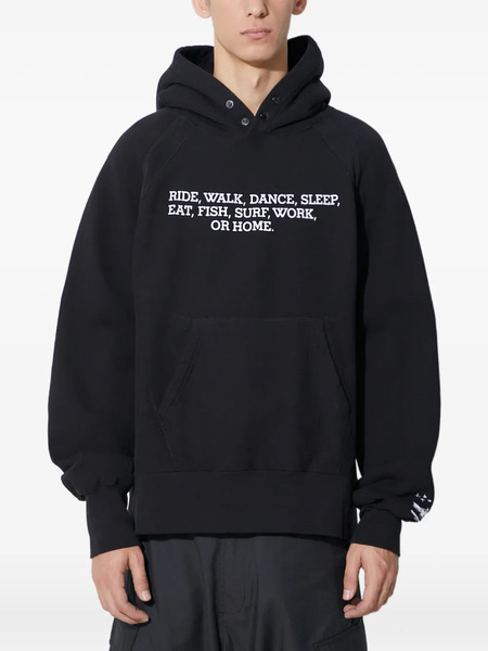  Engineered Garments Sudadera Estampada Con Capucha - Negro 