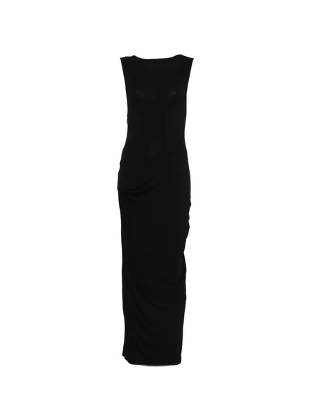  Entire Studios Vestido Largo Con Mangas Drapeadas - Negro 
