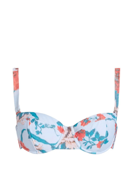  Erdem Floral-print Underwired Bikini Top - Azul 