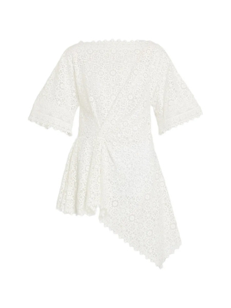  Erdem Top Drapeado Con Encaje - Blanco 