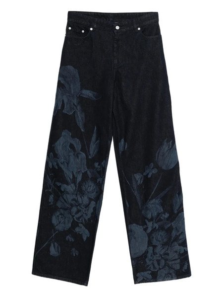  Erdem Vaqueros Rectos Con Estampado Floral - Azul 