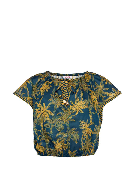  Eres Top Crocodile Con Palmera Estampada - Azul 