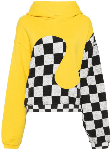  Erl Sudadera A Cuadros Con Capucha - Amarillo 