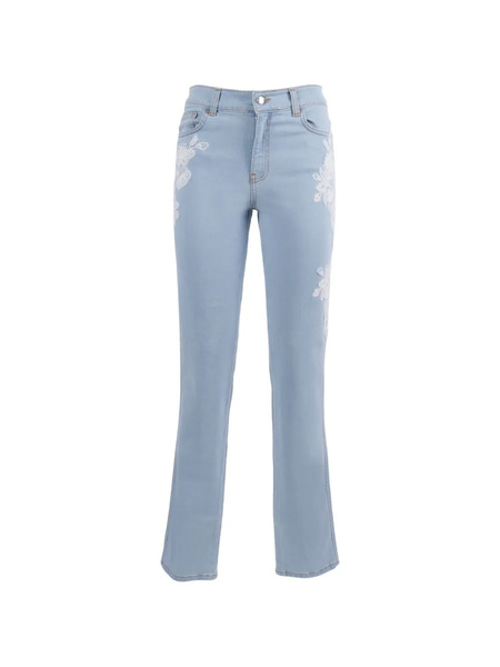  Ermanno Scervino Vaqueros Con Parche De Encaje - Azul 