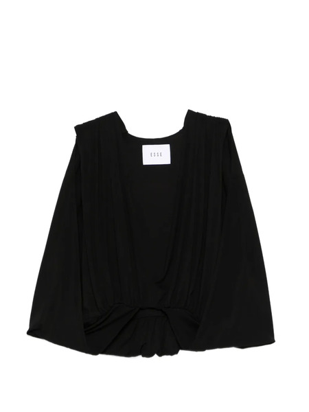  Esse Studios Top Solina Con Capa Fruncida - Negro 