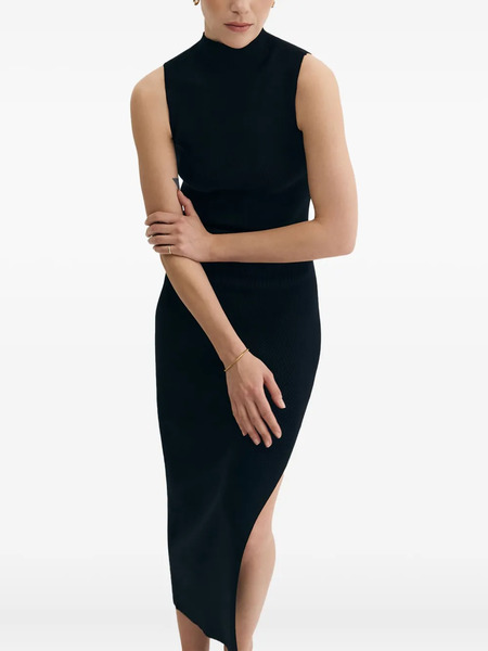 Ether Vestido Midi De Cuello Alto - Negro 