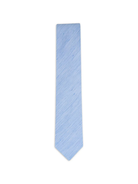  Eton Corbata Solid De Seda Y Lino - Azul 