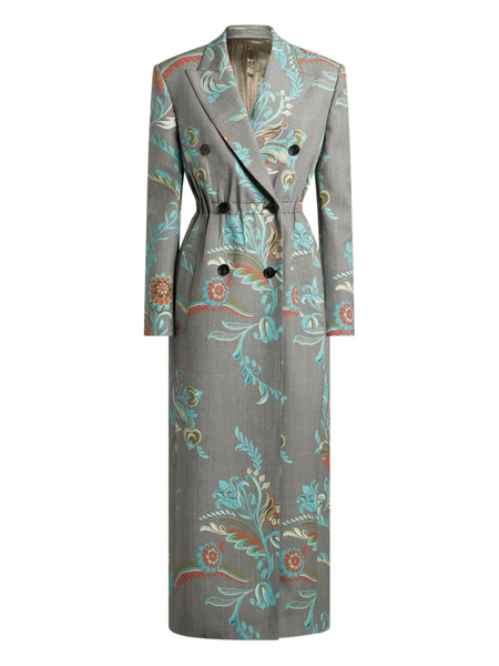 Etro Abrigo Con Doble Botonadura - Gris 