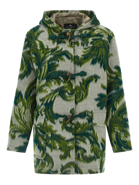  Etro Abrigo Estampado Con Cierre De Botón De Trenca - Verde 