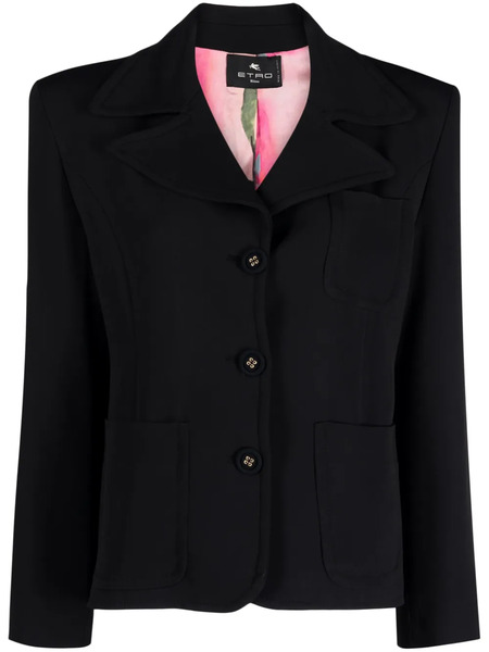  Etro Blazer Con Bolsillos De Parche - Negro 