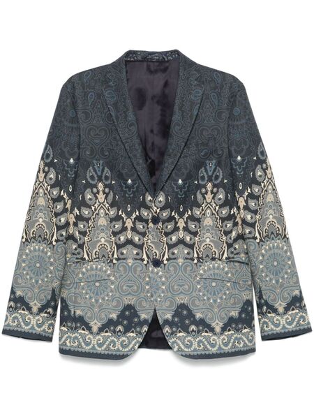 Etro Blazer Con Motivo De Cachemira - Azul 