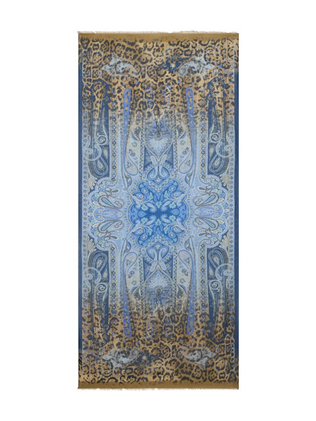  Etro Bufanda Con Animal Print - Azul 
