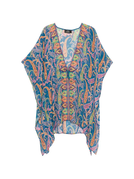  Etro Caftán Con Estampado De Cachemira - Azul 