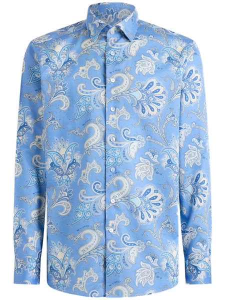  Etro Camisa Maxi Flower Paisley - Azul 