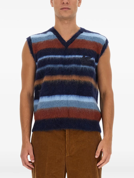  Etro Chaleco A Rayas - Azul 