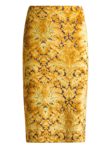  Etro Falda Midi En Jacquard - Amarillo 