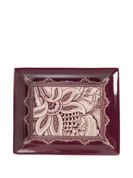  Etro Home Plato Rectangular Con Estampado Floral - Morado 