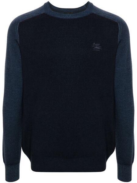  Etro Jersey Con Logo Bordado - Azul 