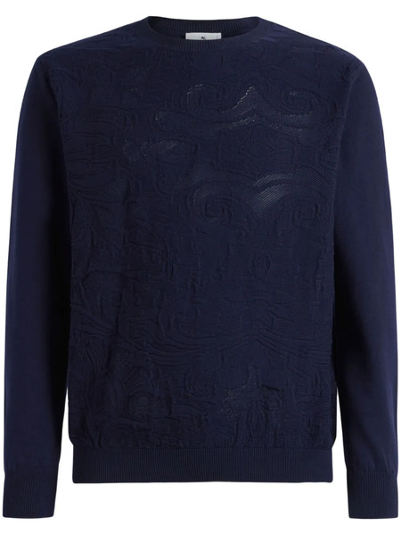  Etro Jersey De Algodón Texturizado - Azul 