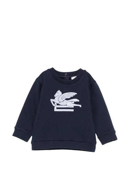 Etro Kids Pegasus-embroidered Sweatshirt - Azul 