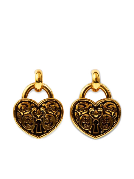  Etro Pendientes Heart Padlock - Dorado 
