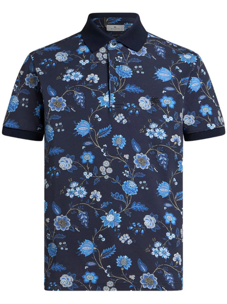  Etro Polo Con Estampado Floral - Azul 