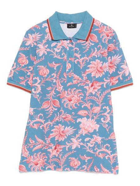  Etro Polo Con Estampado Floral - Azul 