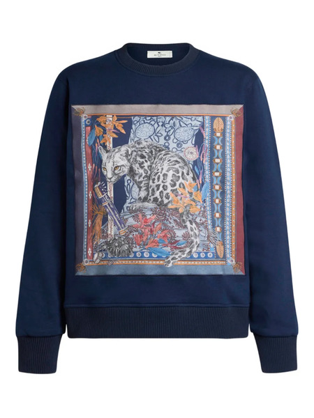  Etro Sudadera Con Estampado De Leopardo - Azul 