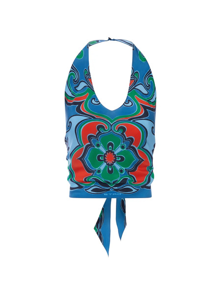  Etro Top Con Cuello Halter - Azul 